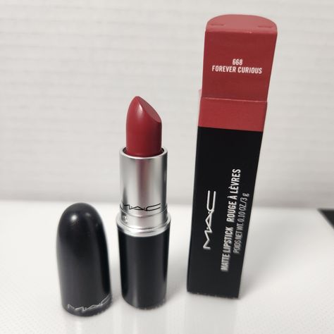 Mac Cosmetics Matte Lipstick Forever Curious Mac Matte Lipstick Shades, 1970s Makeup, Mac Lipstick Shades, Makeup Mac, Products Photography, Mac Matte Lipstick, Eyeliner Makeup, Favorite Makeup, Eye Makeup Designs