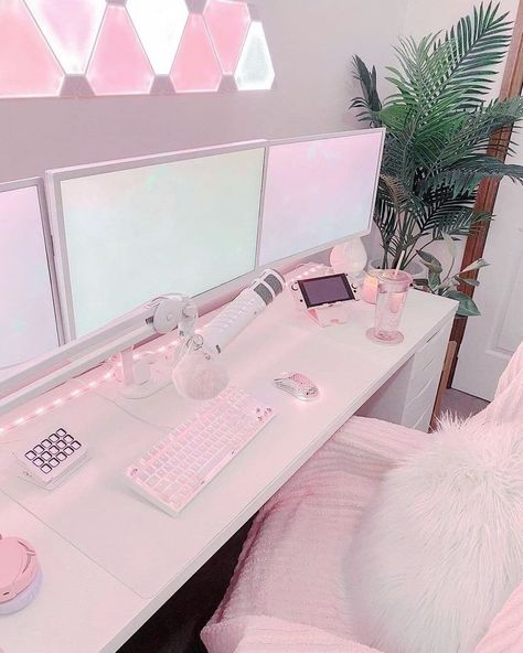 Anime Game Room, Small Game Room Design, Gamer Girl Aesthetic, Gamer Room Design, Gaming Background, Gaming Setups, Zen Space, Gamer Room, Game Room Design