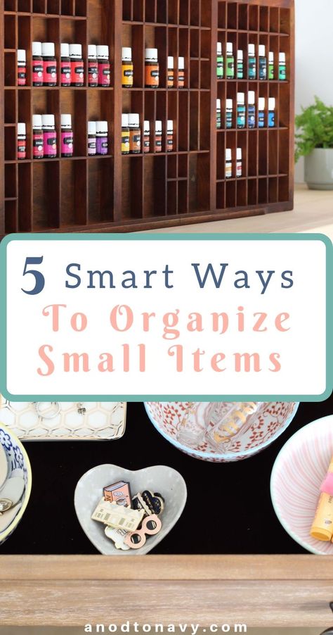 Small items and little odds and ends can sometimes be the bane of home organization. Here are 5 smart ways to organize small items! #smallhomeorganization #homeorganization #cuteorganizationideas #organizinghacks Small Item Organization, Small House Organization, Laundry Space, Storage Idea, Ways To Organize, Odds And Ends, Marie Kondo, Basket Organization, Diy Decor Crafts