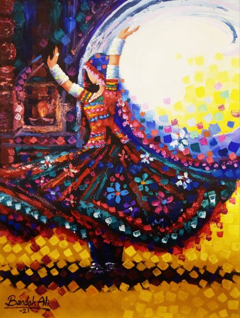 Pakistani Punjabi Culture Art, Pakistani Traditional Art, On The Spot Painting Competition, Pakistan Art Paintings, Desi Market Aesthetic, Sindhi Culture Art, Pakistani Art Paintings, Indian Heritage Paintings, Pakistan Culture Aesthetic