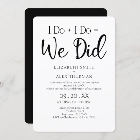 Elope Announcement, Eloped Wedding, Wedding Announcements Invitations, We Eloped, Finger Lakes Wedding, Elopement Party, Elopement Invitation, Elopement Reception, Elizabeth Smith