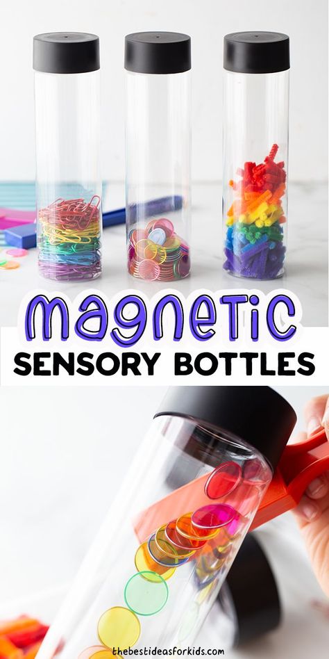 Sensory Activities, Easy Sensory Bottles, Steam Activity, Sensory Bottle, Activities Printable, Sensory Bottles, Easy Science, Activity For Kids, Magnetism