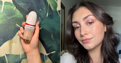 Our editor tried the Shiseido RevitalEssence Skin Glow Foundation SPF 30. Read the full review with photos of the makeup product. Shiseido Foundation, Makeup Pigments, Minimalist Makeup, Glow Foundation, Makeup Product, Skin Glow, Makeup Sponge, Light Skin, Liquid Foundation