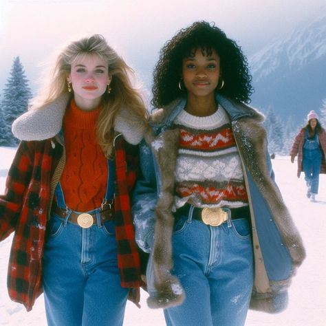 Christmas 90s Outfit, Winter Outfits 80s Style, Late Nineties Fashion, 80s Uk Fashion, 90s Fashion British, French 80s Fashion, 1980s Winter Outfits, Christmas Outfit 90s, 80s American Fashion