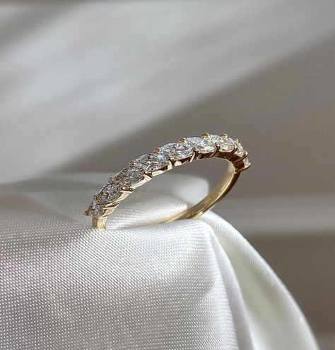 Sage Ring, Gold House, Moissanite Vs Diamond, Moissanite Band, Forever One Moissanite, Marquise Cut Diamond, Engagement Ring Styles, Marquise Diamond, Matching Band