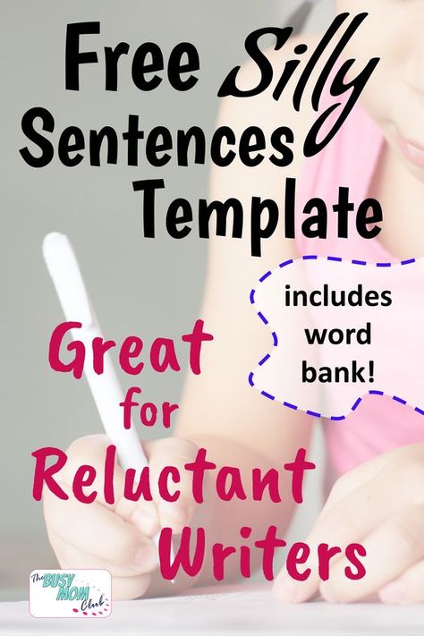 FREE Silly Sentences Printable Activity for Reluctant Writers - Homeschool Giveaways Learning Inspiration, Esl Ideas, Writing Skill, Notebooking Pages, Sentence Activities, Silly Sentences, Writing Games, Homeschool Worksheets, Homeschool Writing