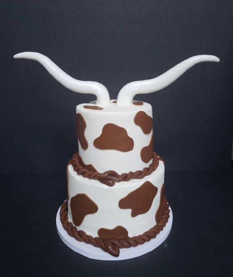 Long Horn Cow Cake, Brown Cow Print Cake, Brown Cow Cake, Country Cakes, Cow Print Cakes, Cow Birthday Cake, Cow Print Birthday, Cow Cupcakes, Cow Cake