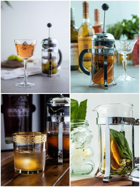 French Press Cocktails Recipes, French Press Cocktails, Summer Teas, French Press Coffee Recipe, French Press Recipes, Best French Press, Rosemary Cocktail, French Press Tea, French Cocktails