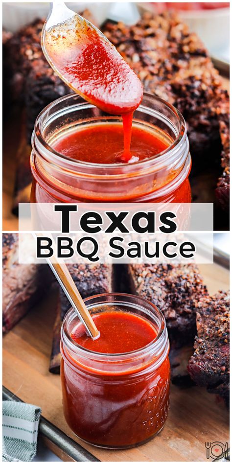 Texas Bbq Sauce, Bbq Sauce Homemade Easy, Homemade Bbq Sauce Recipe, Grilled Bbq Chicken, Barbecue Sauce Recipes, Bbq Sauces, Smoked Meat, Texas Bbq, Bbq Sauce Recipe