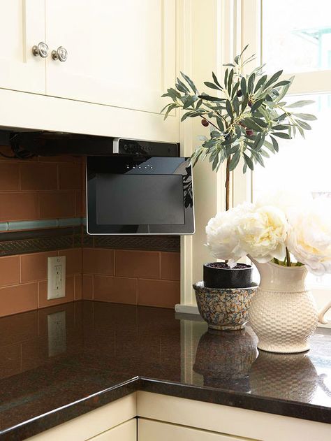 Colonial Kitchen Remodel, Vintage Kitchen Remodel, Tv In Kitchen, Galley Kitchen Remodel, Kitchen Remodel Cost, Small Kitchen Remodel, Brown Cabinets, Diy Kitchen Remodel, Kitchen Remodel Design