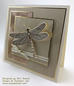 Stampin' Up!'s Dragonfly Dreams set is used to create an easy yet elegant card for Freshly Made Sketches #268. Falling in Love DSP is also featured. Dragonfly Dreams, Bee Cards, Dragon Fly, Elegant Cards, Butterfly Cards, Stamping Up Cards, Card Sketches, Creative Cards, Sympathy Cards