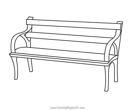 Simple Bench Coloring Page Bench Drawing Simple, Bench Drawing, Simple Bench, Simple Benches, Free Furniture, Garden Design Plans, Drawing Easy, Garden Bench, Coloring Pictures