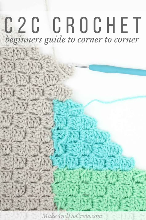 Crochet Corner To Corner, Corner To Corner Crochet Pattern, Crochet Beginners, Corner Crochet, Corner To Corner Crochet, Corner To Corner, C2c Crochet, Crochet Tips, Crochet Stitches Tutorial