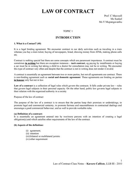 Law of Contract notes. 1-13 - LAW OF CONTRACT Prof. C Maxwell Ms Sunkel Ms Y Mupangavanhu TOPIC 1 - Studocu Law Notes Student, Business Law Notes, Case Law Notes, Llb Law Study Notes, Law Of Contract, Company Law Notes, Law Of Contract Notes, Contract Law Notes, Notes Tutorial