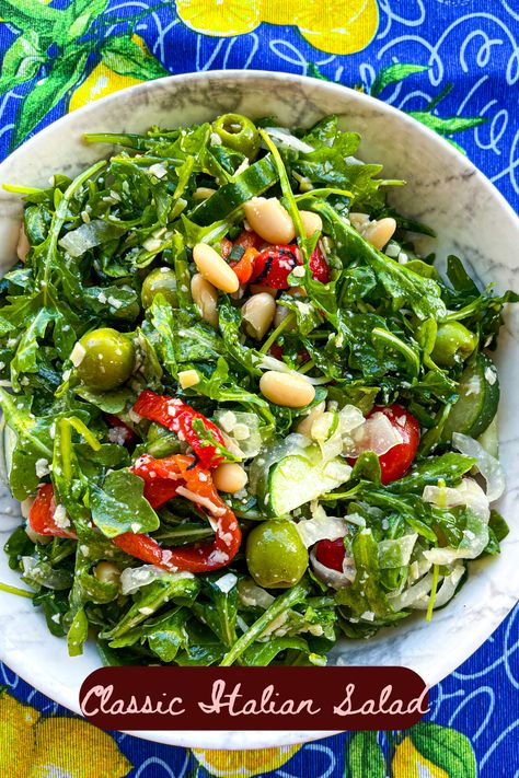 Made with classic ingredients, this Italian salad only takes 20 minutes to make, can be made ahead, and is a celebration of fresh, bright, and simple Italian flavors. Italian Salad, Large Salad Bowl, Salad Sandwich, Sweet Onion, Dish Recipes, Classic Italian, Salad Bowls, Gluten Free Vegetarian, Side Dish Recipes