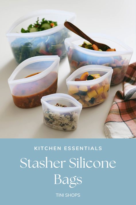 Do yourself a favor and purchase these stasher bags, I promise you won't regret it. Platinum food-grade silicone Stashers are dishwasher, microwave and oven safe to 400F; Eliminate single-use plastic by using Stasher for snacks, travel and low-waste items like reusable straws and utensils Reusable silicone Stashers go from the freezer to the microwave to the oven & dishwasher; Store low-waste items, like reusable straws & utensils, for a portable meal or, so you can refuse singleuse plastic Stasher Bags, Snacks Travel, Ideal Kitchen, Reusable Straws, Portable Food, Low Waste, Food Storage Container, Life Hack, Reusable Straw