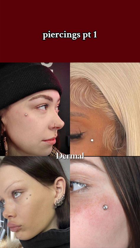 Dermal piercing Facial Dermal Piercing, Face Dermal Piercing, Back Dermal Piercing, Face Dermal, Sarah Elizabeth, Face Piercings, Dermal Piercing, Piercing Jewelry, Tattoos And Piercings