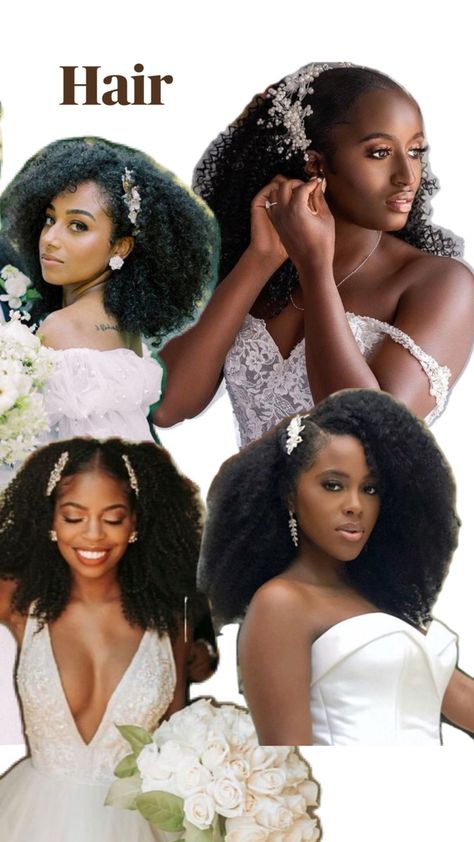 Type 4 Wedding Hairstyles, Natural Hair Engagement Photos, Natural Hair Bride Hairstyles, African Bridal Hairstyles Natural Hair Brides, Curly Wedding Hairstyles For Black Women, Natural Wedding Hairstyles Black Bride, Natural Hairstyles For Weddings, Natural Bridal Hairstyles Black Women, Wedding Afro