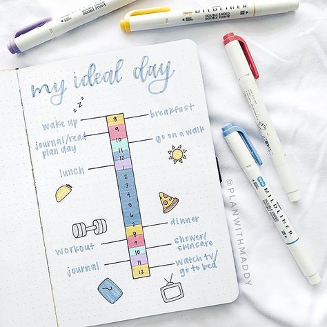 Ideal Day Journal, Journal Tracker Ideas, Bullet Journal Tracker Ideas, Bullet Journal Tools, Life Poems, Beautiful Dawn, Journal Tracker, Ideal Day, Tracker Ideas