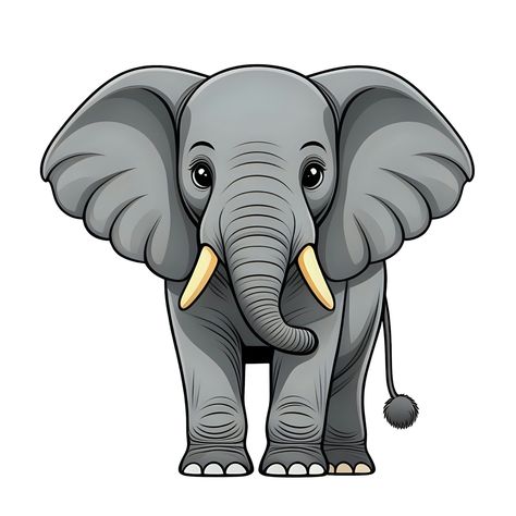 Elephant Cartoon Images, Cute Elephant Cartoon, Elephant Cartoon, Elephant Clipart, Jungle Mural, Outline Images, Elephant Illustration, Baby Education, Baby Illustration