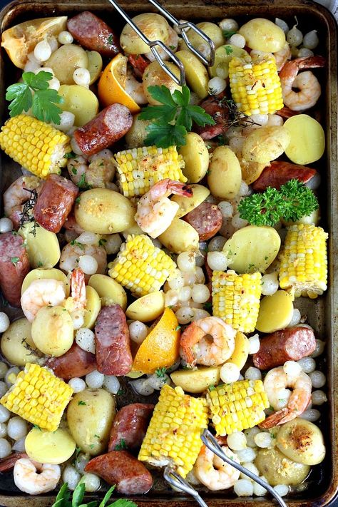 Celebrate summer and create memories around the table with this easy One Pot Shrimp Boil flavored with melted garlic butter. Seafood Boil With Scallops, One Pot Shrimp, Garden In The Kitchen, Diy Extracts, Boil Recipes, Shrimp Corn, Potted Shrimp, Country Boil, Fun Dinner