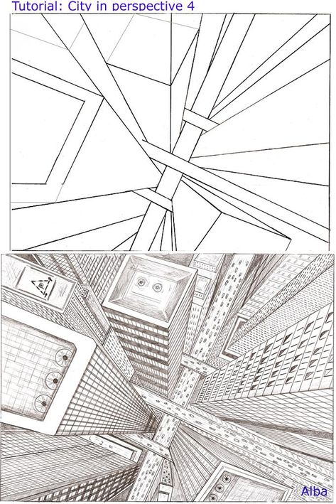 Tutorial City perspective 4 by lamorghana on DeviantArt Perspective Drawing Architecture, Perspective Drawing Lessons, City Drawing, Perspective Art, Architecture Drawing Art, Perspective Drawing, Architecture Sketch, Drawing Lessons, Drawing Tutorials