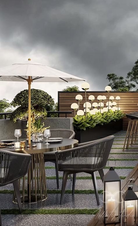 Open Terrace Ideas, Outdoor Seating Design, Roof Garden Hotel, Residential Compound, Open Terrace, Terrace Hotel, Terrace Ideas, Backyard Seating, Country Inn