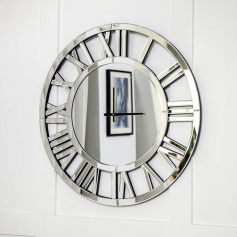 PRICES MAY VARY. [Versatile and Thoughtful Gift]: Combining premium quality materials with a high-style design, this mirrored wall clock makes for a perfect gift for Christmas, housewarming, holidays, and festivals. Choose from various sizes (18in/24in/32in/34in) to suit different rooms and preferences. [Sleek Roman Skeleton Design]: Transform your space with our stunning 18-inch acrylic mirrored wall clock featuring a captivating Roman numeral skeletonized design. The exposed gears add a touch Wall Clock Living Room, Office Wall Clock, Industrial Clocks, Roman Numeral Clock, Living Room Clocks, Contemporary Wall Clock, Mirror Wall Clock, Hull Pottery, Mirrored Wall