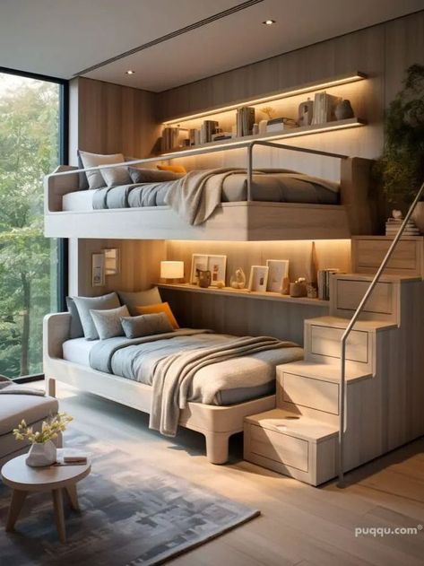 Bunker Bed For Adults, Bunk Bed For Adults, Bunk Beds For Adults, Bunker Bed, Space Saving Bunk Bed, Mansion Villa, Bunk Bed Rooms, Adult Bunk Beds, Loft Designs