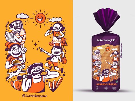 https://www.behance.net/satishgangaiah Packaging Design Trends, Illustration Art Kids, Illustrator Design Tutorial, Illustration Product, Branding Design Packaging, Graphic Design Packaging, Creative Graphic Design, Food Packaging Design, Creative Poster Design