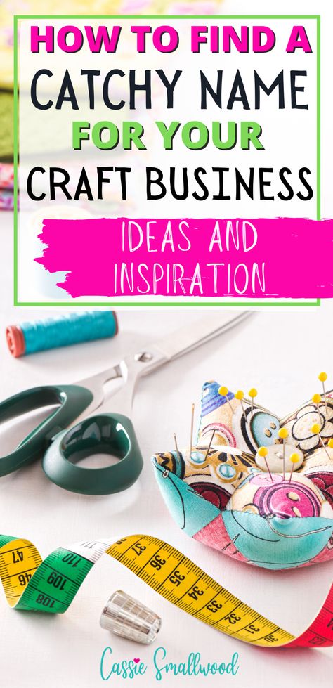 How to find a catchy name for your craft business. Ideas and inspiration. Naming A Business Ideas, Naming Your Business Ideas, How To Pick A Name For Your Etsy Shop, How To Pick Business Name, How To Come Up With Business Name, How To Come Up With A Brand Name, Picking A Name For Your Business, Coming Up With A Brand Name, Crafter Business Cards Ideas