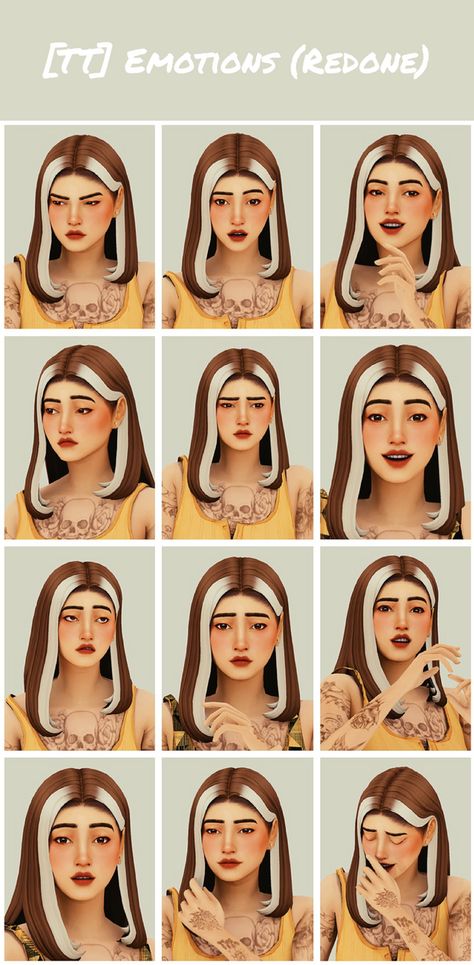 [TT] Emotions (Redone) Sims Poses, Sims 4 Traits, Sims 4 Mm Cc, Sims 4 Game Mods, Sims 4 Body Mods, Sims 4 Teen, Sims Games, Patreon Logo, Sims 4 Characters