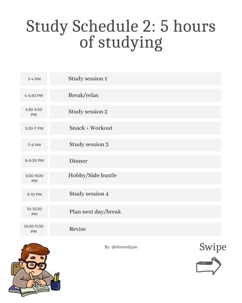 Organisation, 5 Hours Study Schedule After School, Studying Schedule Ideas, Weekday Study Schedule, School Day Study Schedule, 4 Hour Study Schedule, 5 Hour Study Schedule, Lazy Study Schedule, Study Guide Aesthetic