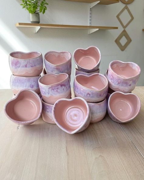 All Posts • Instagram Heart Bowl Pottery, Pottery Painting Ideas Easy, Heart Pottery, Heart Cup, Pottery Heart, Heart Bowl, Pink Bowls, Wheel Thrown Ceramics, Pottery Videos