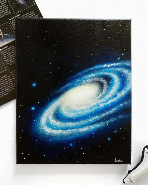 Galaxy Painting Acrylic, Ocean Art Painting, Sky Art Painting, Space Drawings, Moonlight Painting, Art Account, Black And White Art Drawing, Space Painting, Resin Art Painting