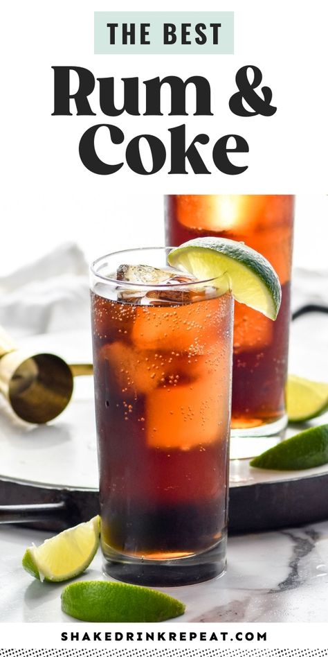 Coke Recipes, Rum And Coke, Barbeque Sauce Recipe, Coke Drink, Alcoholic Punch Recipes, Good Rum, Rum Recipes, Classic Cocktail Recipes, Mixed Drinks Alcohol