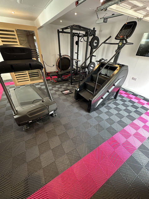 Turn your garage, workshop or gym into a showroom with our high quality Vented floor tiles! 10 year warranty on all products, Manufactured in the UK. Fast dispatch Hexagon Lighting, Home Gym Inspiration, Garage Floors, Car Workshop, Garage Floor, Gym Inspiration, Garage Workshop, Floor Tiles, Home Gym