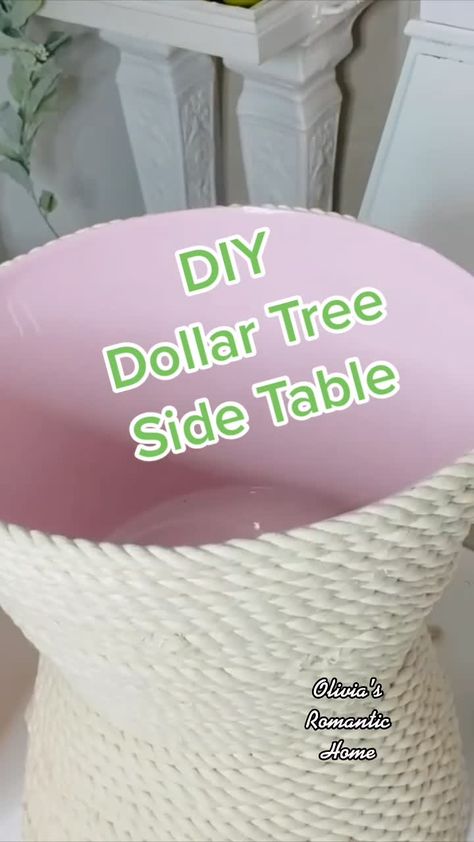 Diy Outdoor Side Table Dollar Tree, Diy Boho Nightstand Bedside Tables, Patio End Table Ideas, Diy Dollar Tree End Table, Dollar Store End Table Diy, Diy End Tables Easy Dollar Tree, Diy Nightstand Ideas Cheap Dollar Stores, Diy Dollar Tree Nightstand, Diy End Tables Easy Cheap