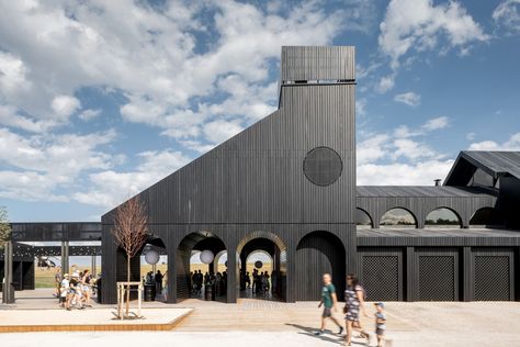 Welcome Center, Center Park, Wooden Terrace, Russian Architecture, Wooden Architecture, Building Front, Huge Windows, Structure Design, Barn House