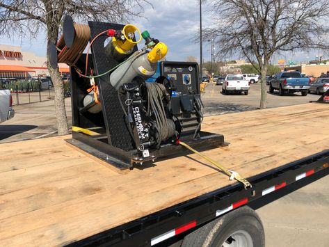 Welding skid Miller Bobcat Welding Rigs Ideas, Welding Shop Layout, Rig Welder Beds, Welding Trailer Ideas, Mobile Welding Truck, Welding Rig Setups, Welding Skid, Welding Skid For Truck, Welding Skid For Truck Bed