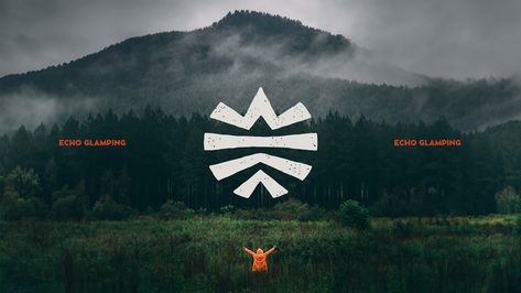 Echo Glamping Brand Identity :: Behance Tourism Logo, Camp Brand, Adventure Branding, Outdoor Logos, Adventure Logo, Social Media Work, Mountain Logos, Branding Logo Design, Hand Sketch