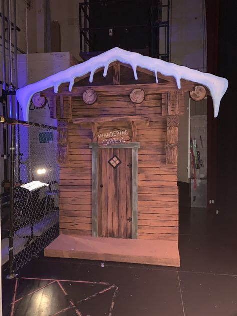 Oaken Trading Post, Frozen Jr Musical Props, Frozen The Musical Set Design, Frozen Junior Set Design, Frozen Jr Set Design Ideas, Frozen Jr Musical Set Design, Frozen Set Design Ideas, Frozen Musical Set, Frozen Set Design