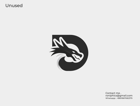 Dragon Logo Design - Letter D with Dragon logo - logo design by Roniphics✨ Dragon Logo Design, Snake Logo, Graphic Design Letters, Dragon Logo, Logo Design Love, Negative Space Logos, Popular Logos, Letter Logo Design, Letter D