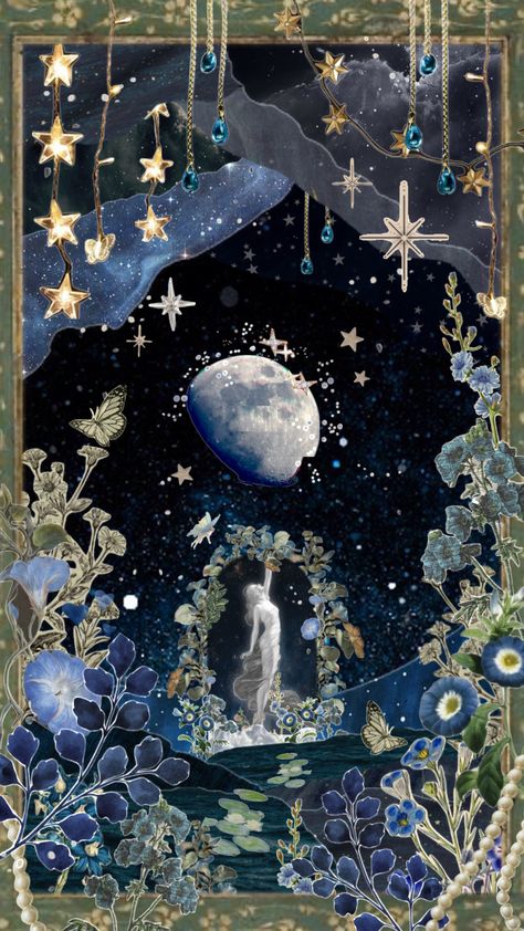 #books #vintage #art #flowers #starrynight #stars #space #astronomy #moon Space Astronomy, Stars Space, Witchy Wallpaper, Books Vintage, Celestial Art, Art Wallpaper Iphone, Art Flowers, Art Collage Wall, Dreamy Art