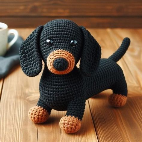 Crochet Dachshund Dog Amigurumi Crochet Sausage Dog Pattern Free, Weiner Dog Amigurumi, Quick Free Crochet Toy Patterns, Dachshund Amigurumi Free Pattern, Wiener Dog Crochet Pattern, Sausage Dog Crochet Pattern, Crochet Sausage Dog, Crochet Daschund Pattern, Crochet Dachshund Pattern Free