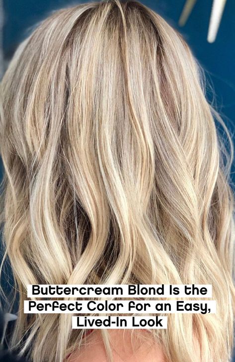 On a scale of one to ten, Buttercream Blond hair is yum 🧁 Balayage, Buttercup Blonde Hair, Butter Cream Hair Color, Buttercream Blonde Hair Highlights, Butter Blonde Hair Highlights, Buttercream Blonde Balayage, Butter Cream Blonde Hair, Cream Blonde Hair Balayage, Levels Of Blonde