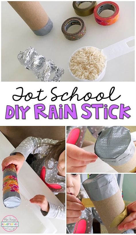 Diy Rain Stick, Rain Stick Crafts, Rain Crafts, Weather Activities Preschool, Preschool Music Activities, Preschool Weather, Motor Art, Rain Sticks, Toddler Curriculum