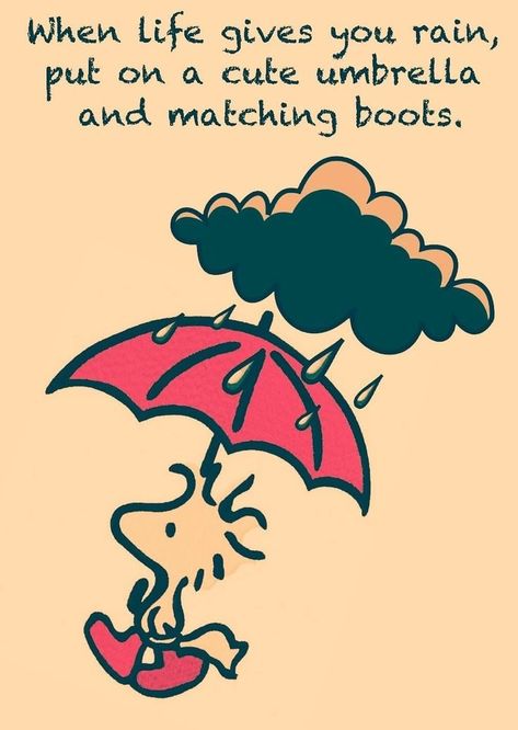 Peanuts Quotes, Charlie Brown Quotes, Funny Good Morning, Good Morning Snoopy, Woodstock Peanuts, Cute Umbrellas, Snoopy Comics, Snoopy Funny, Snoopy Images