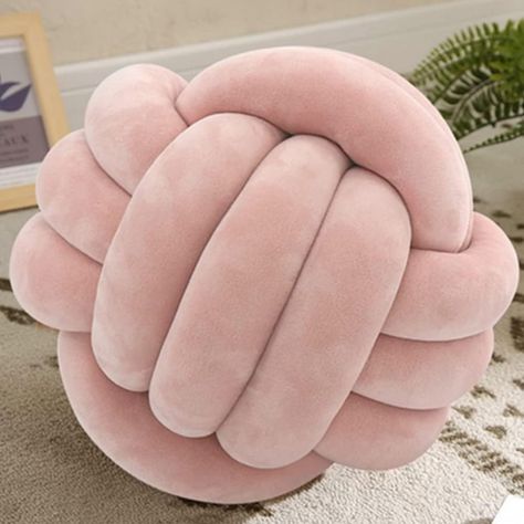 OUKEYI 25 cm Soft Knot Ball Pillows, Round Throw Pillows, Children Room Decoration Plush Pillow,Decoration Cushion Pillows for Home, Bedroom Sofa, Bed, Floor (Pink) Knot Ball, Solid Bed, Knot Cushion, Pillow Crafts, Knot Pillow, Round Throw Pillows, Interior D, Bed In Living Room, Sofa Throw Pillows