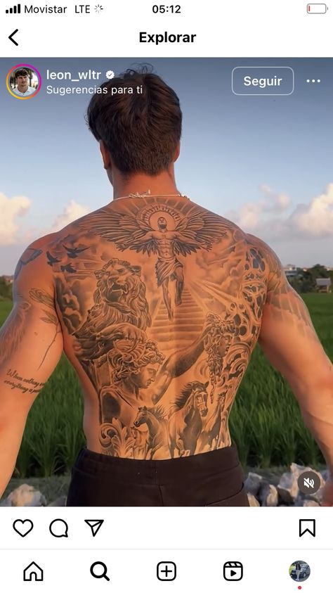 Mens Full Back Tattoo Ideas, Back Tats For Men, Mayans Mc Tattoo, Mythology Back Tattoo, African Back Tattoo, Back Tattoo Men Full, Fullback Tattoo Design For Men, Greek Mythology Back Tattoo, Quote Placement Tattoo